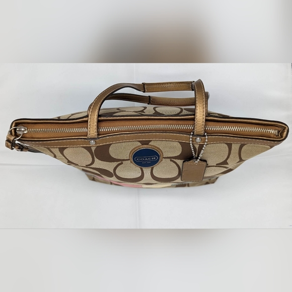 Coach - signature legacy stripe gold multicolor purse - Picture 4 of 11